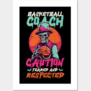 Halloween Coach Shirt | Basketball Coach Feared Respected Posters and Art